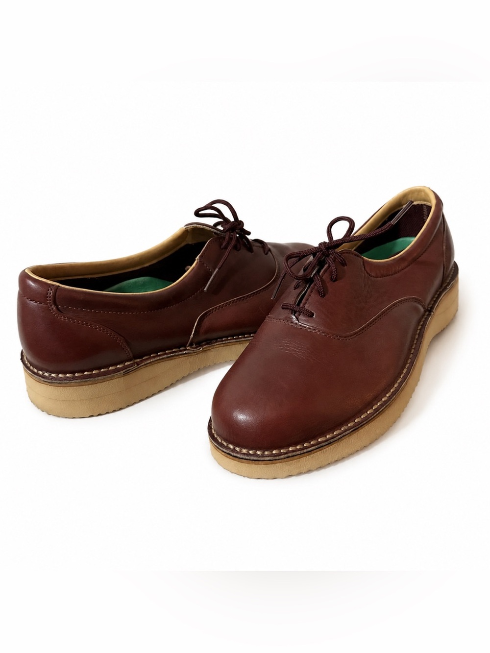Vintage L.L.Bean Men’s 9M Burgundy Leather Oxford Shoes Vibram Sole
